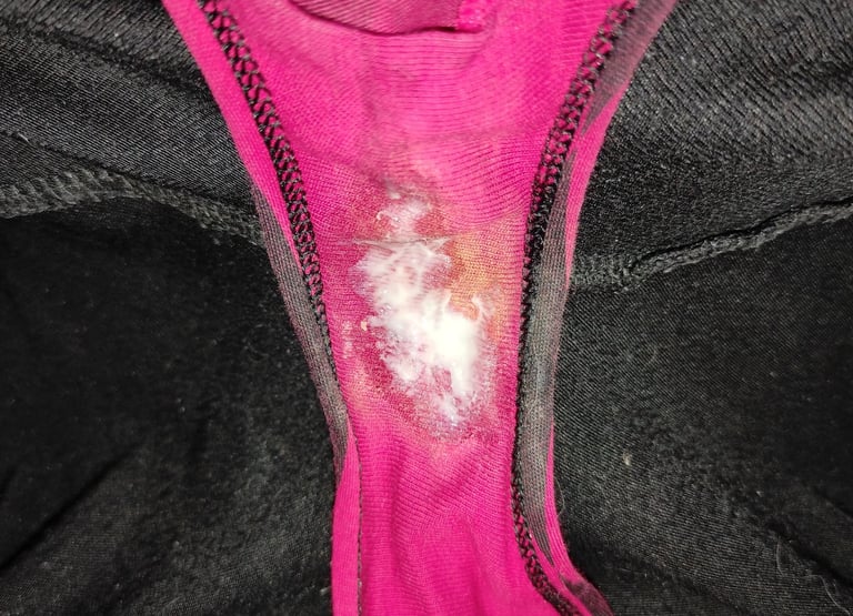 Discharge in pink pants