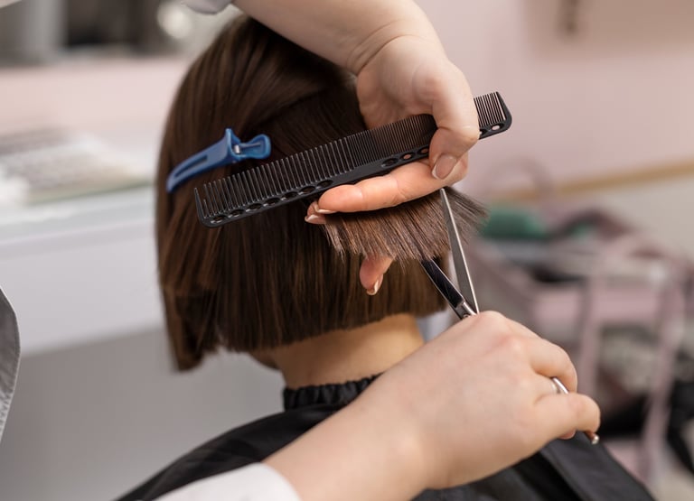 haircut in progress