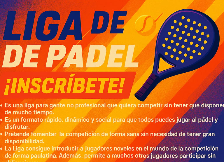 poster de liga no profesional de padel