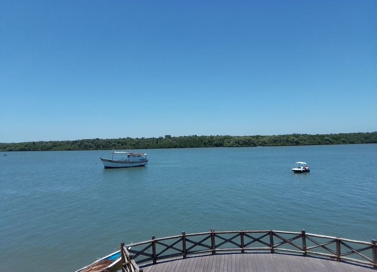 Vista do rio e manguezal na Orla Pôr do Sol em Aracaju.
