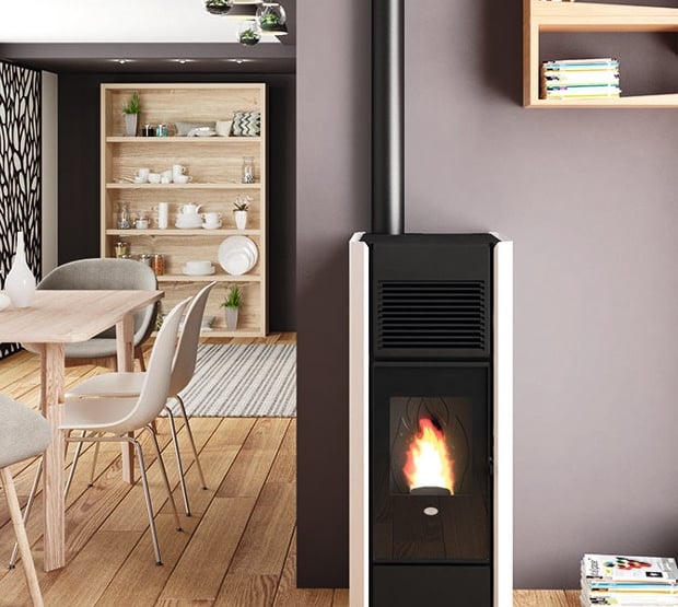 котел на пелети с водна риза и циркулационна помпа