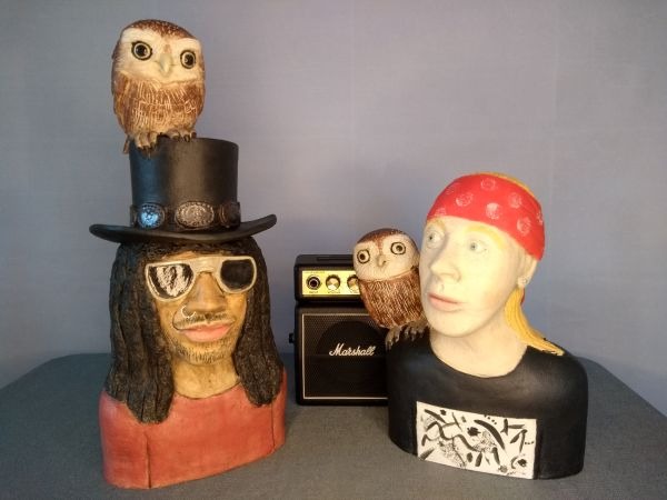 Slash & Axl with Little Owls