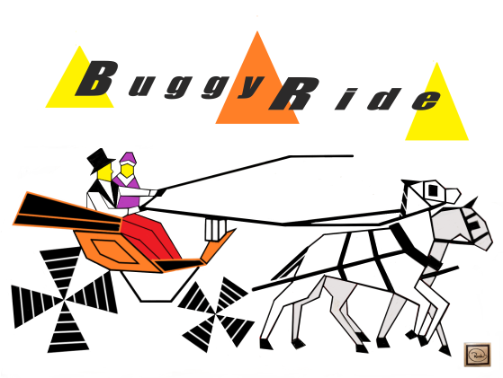 BUGGY RIDE richWOODart.com straight line art 