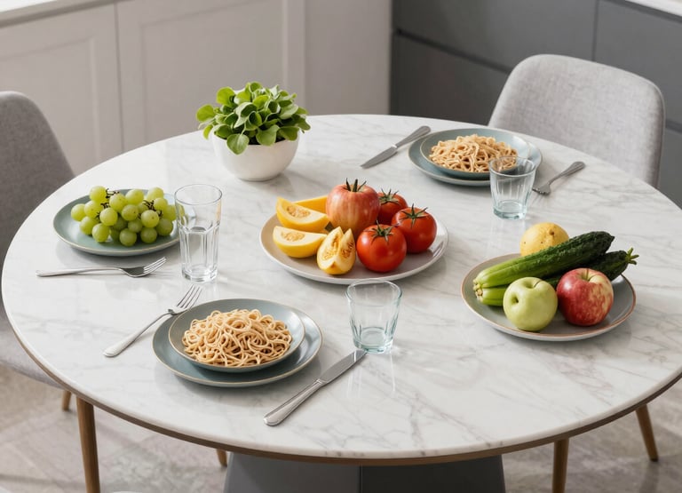 Bright, inviting display of natural supplements and fresh fruits on a wooden table.