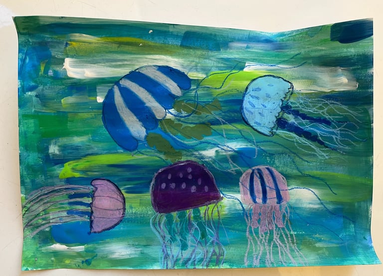 kids drawing class in English Turin small group