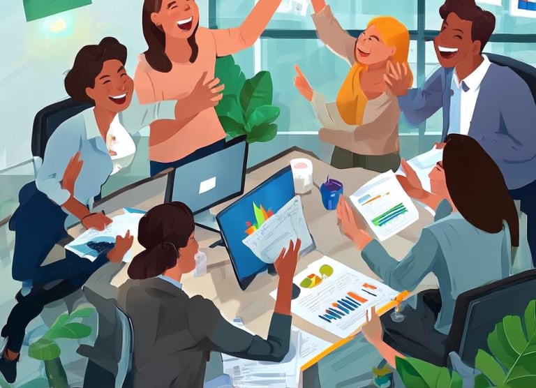 clientes felizes com o resultado do marketing
