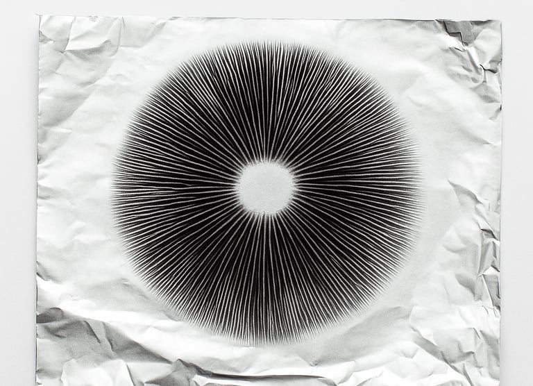 spore print on foil