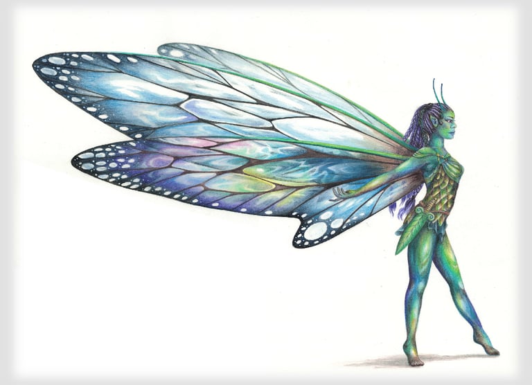 Opal dragonfly faerie