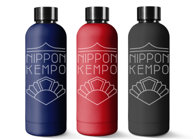 three bottles with the nippon kempo logo