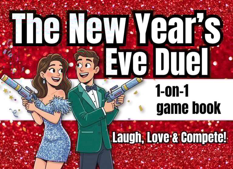 a couple of people holding guns and a banner that says the new year's