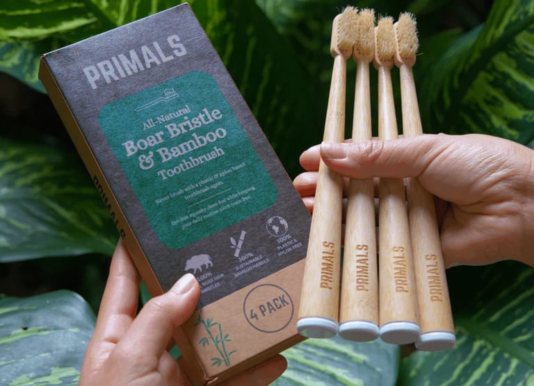 Primals boar bristle and bamboo toothbrush: The Best Organic Toothbrush