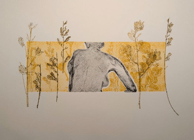 Aglaé Trois grâces nue gravure Tetrapak monotype