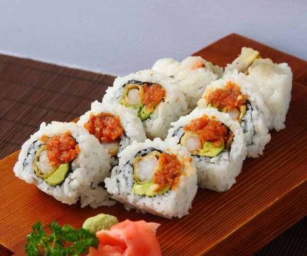 Tempura shrimp sushi roll