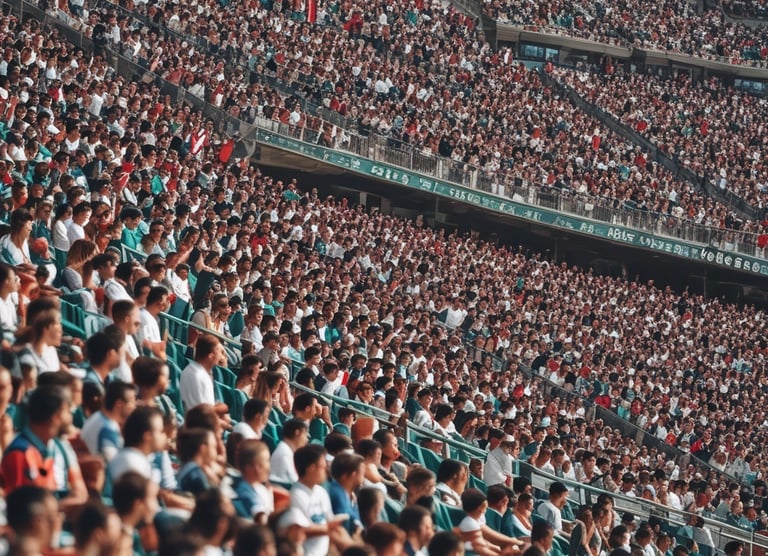 A vibrant soccer field under a clear sky with goalposts and freshly painted lines