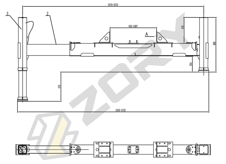 Single-Acting Hydraulic Telescopic Rear Outrigger