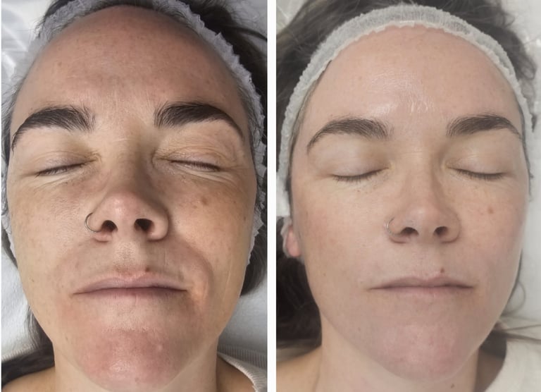 Before and after peeling at Ariana Esthetic Edmonton