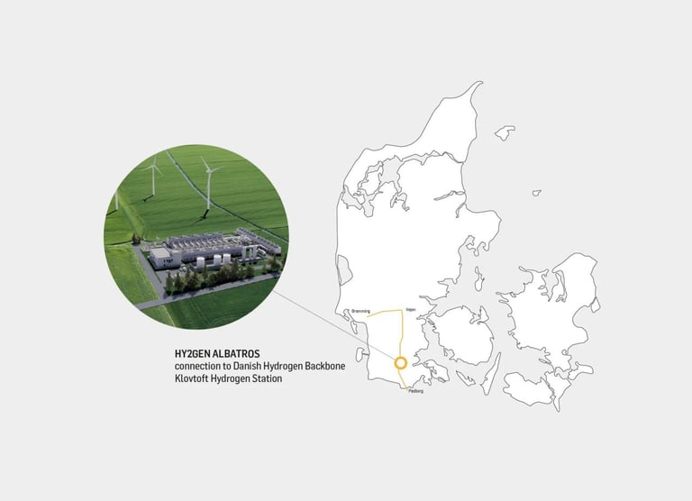 Hy2gen Albatros 100 MW renewable hydrogen plant in Kassø, Aabenraa, Denmark
