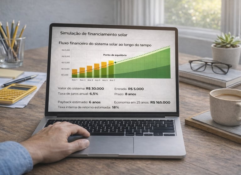 simulação de retorno do investimento em energia solar
