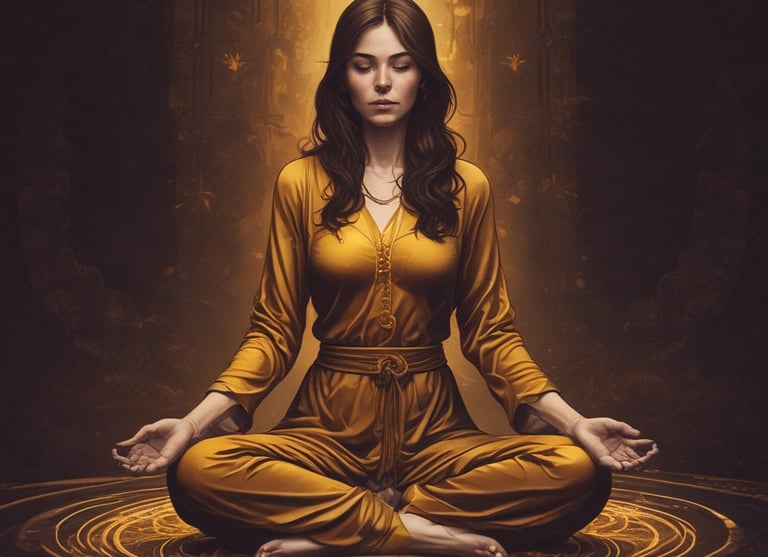 una mujer meditando en meditacion en paz y valor