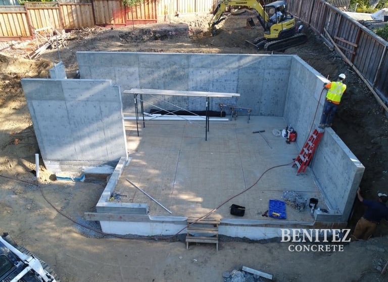 Benitez Concrete working on concrete basement