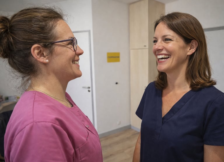 Emmanuelle Lossec Kinésithérapeute avec une patiente