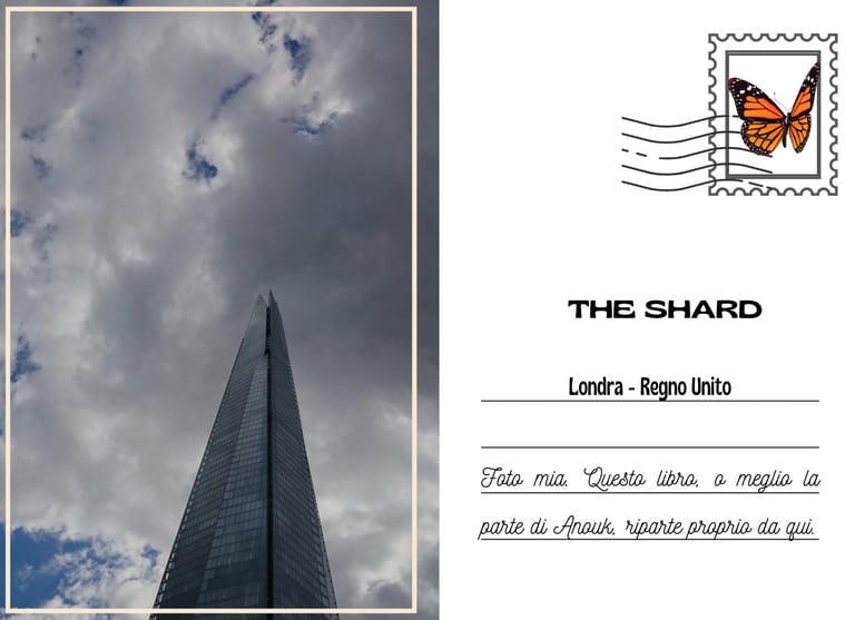 Cartolina dell'edificio Shard a Londra fatto a scheggia