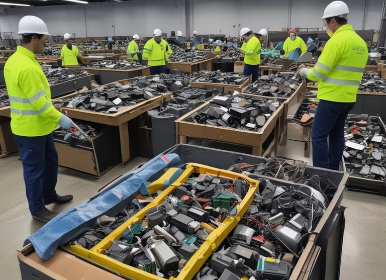 Adults collaborating in a workplace coaching session focused on environmental skills.
