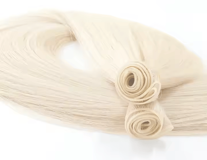 a bunch of hair extensions with a white background