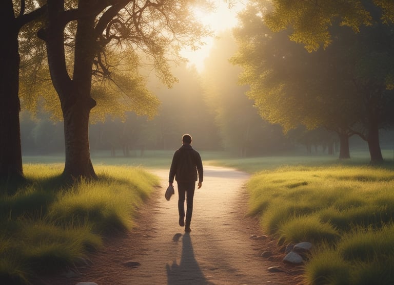 A warm, inviting scene of a person practicing daily self-care in a cozy home environment.
