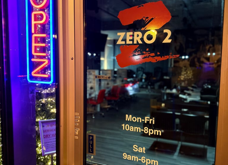 zero 2 nail spa front door