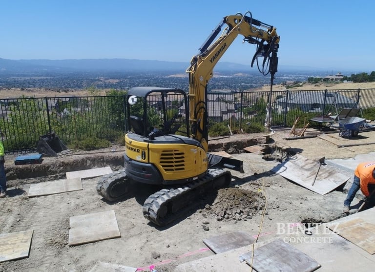Drilling holes to stabilize concrete slab