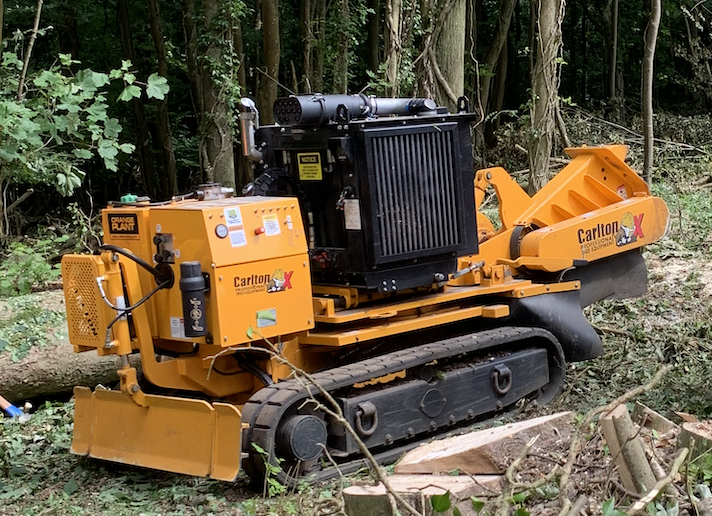 stump grinder at work