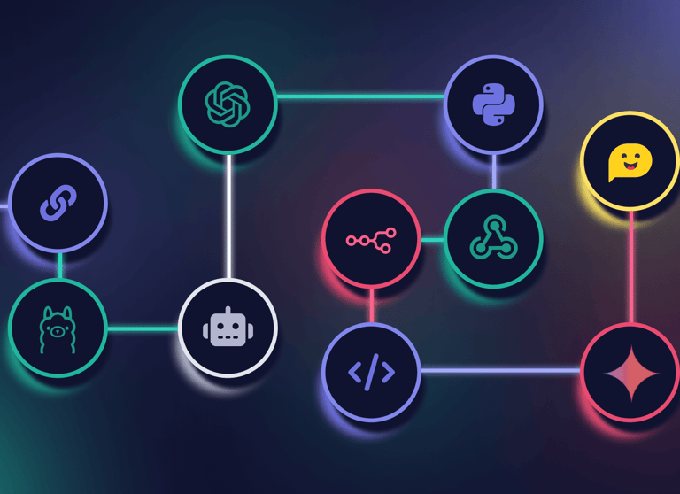 a bunch of different colored lights on a dark background