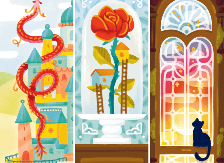 Trois illustrations de marque page par Léna Desmettre