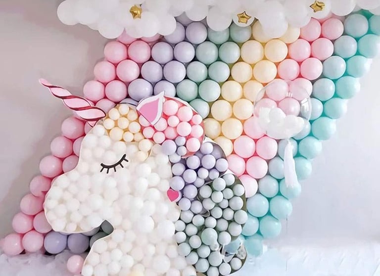 a unicorn balloon - shaped balloon