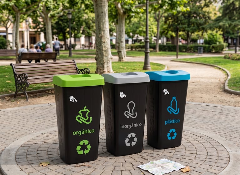 Botes de basura de fibra de vidrio