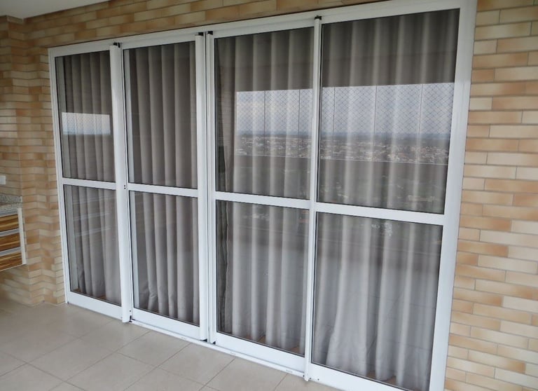 porta de aluminio 4 folhas da linha suprems