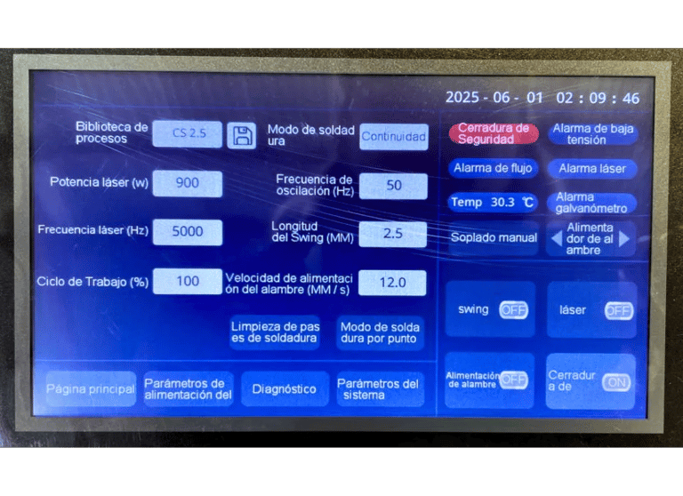 Panel de control inteligente para Soldadora a Láser Industrial 3 en 1 precio