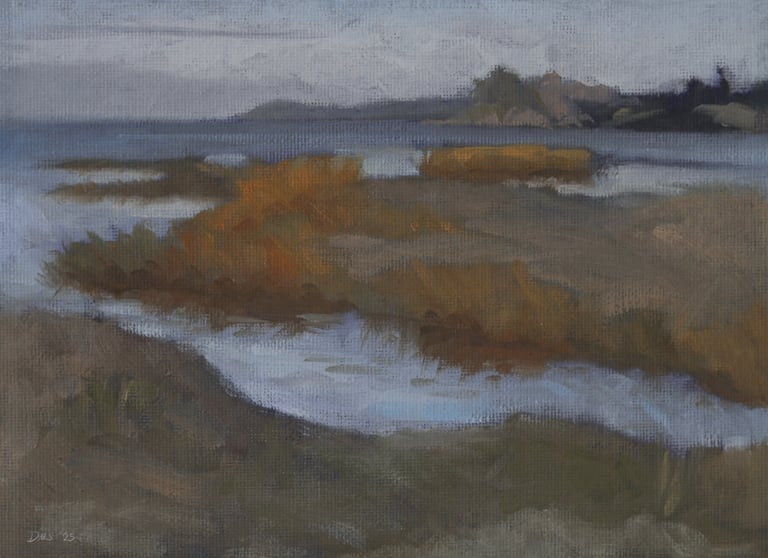 Sand Dollar Beach, High Tide  - Painting by David Shimp