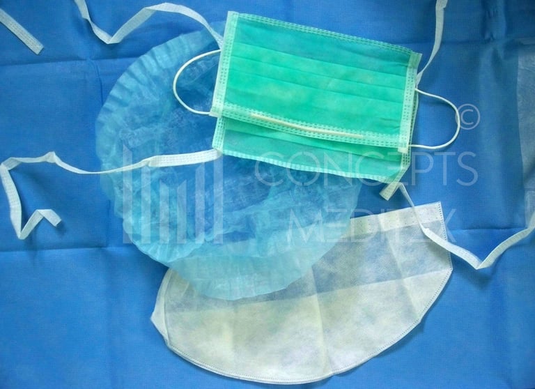 Disposable cap and mask