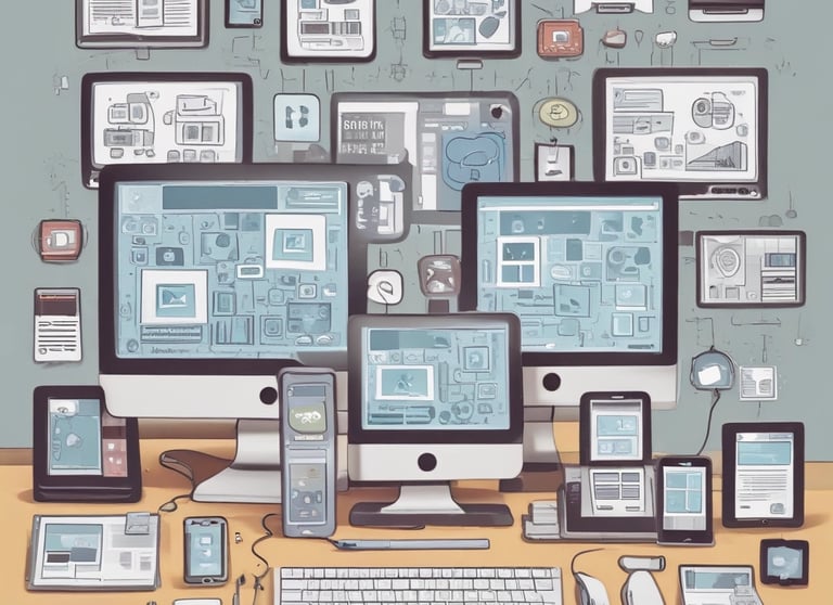 A vibrant social media dashboard displaying analytics and creative content ideas.