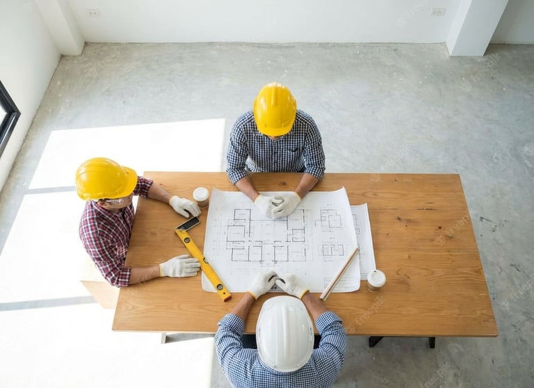 construction meeting discussing renovation plans