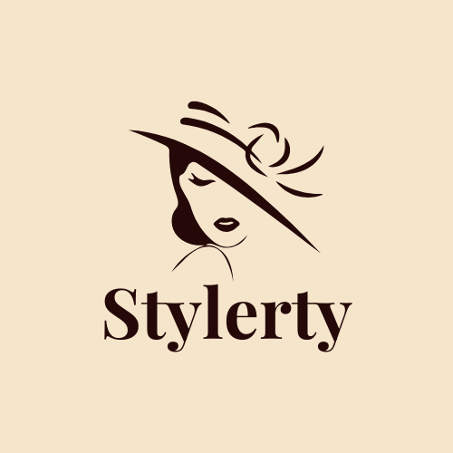 Logo for Stylerty featuring a dark brown illustration of a person in a wide‑brimmed hat above bold serif text.