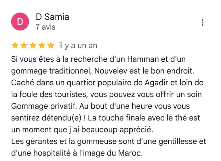 Avis client sur Google