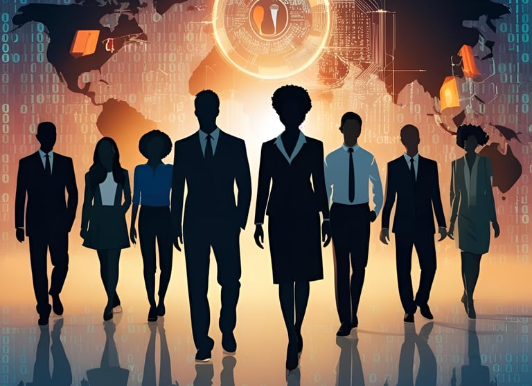 a group of people walking 