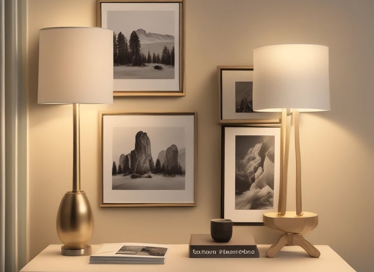 A sunlit corner of a living room with a plush armchair, a soft throw blanket, and a small wooden side table holding a steaming cup of tea and a stack of well-loved books.