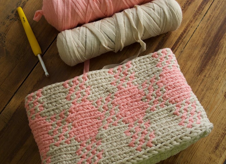 Patron crochet bolso pata de gallo