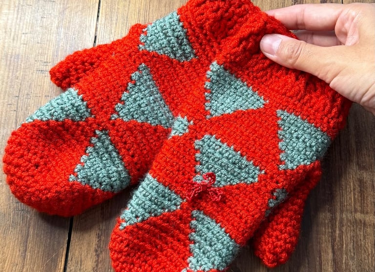 patron crochet manoplas navidad