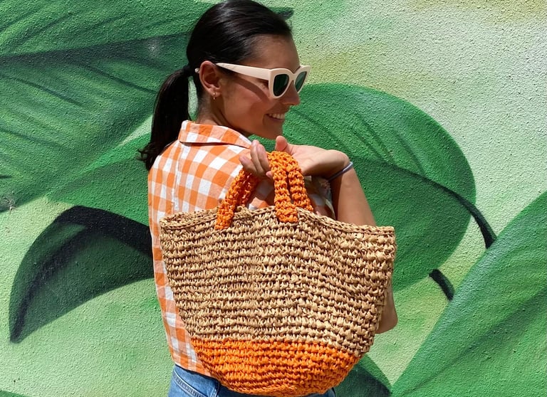 patron crochet capazo rafia