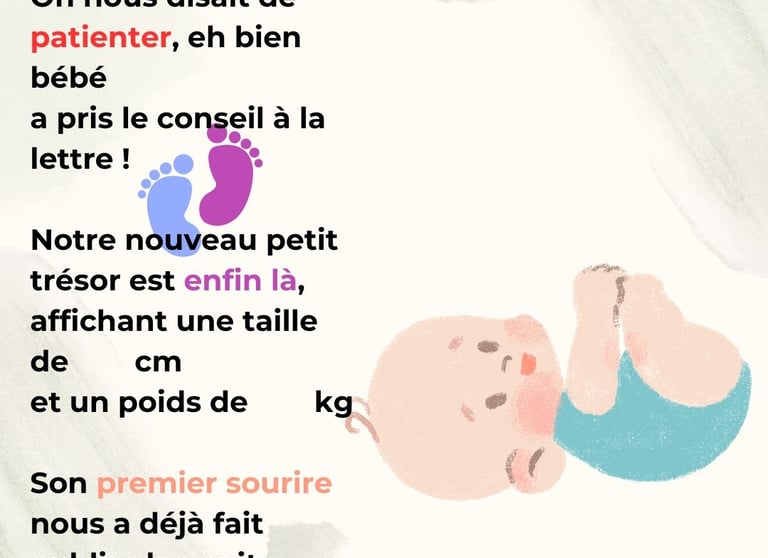 faire-part de naissance humoristique bebe tardif